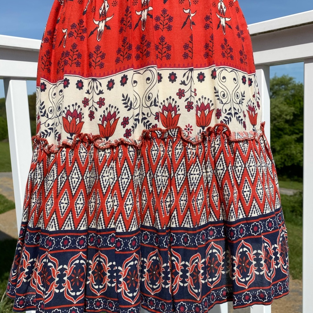 Shrinking Violet Southwestern A-Line Tiered Skirt - Picture 12 of 15